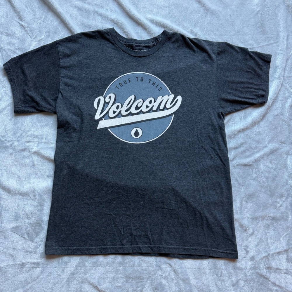 Volcom T-Shirt Mens Large Gray True To This Graphic Tee Short Sleeve